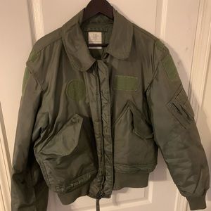 Military bomber jacket. Size L Gently used. Very thick